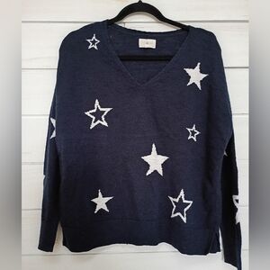 Lou & Grey Women's Navy Star Sweater
